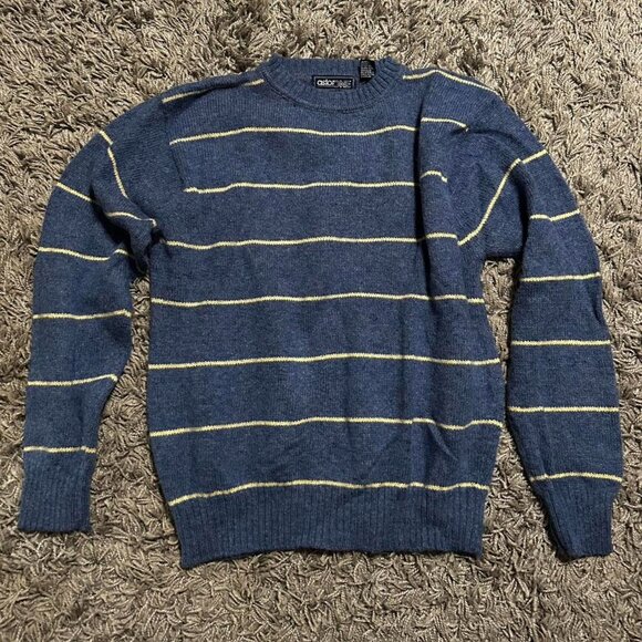 90s Vintage Retro Stripped Minimalist Sweater Size L - Picture 1 of 7